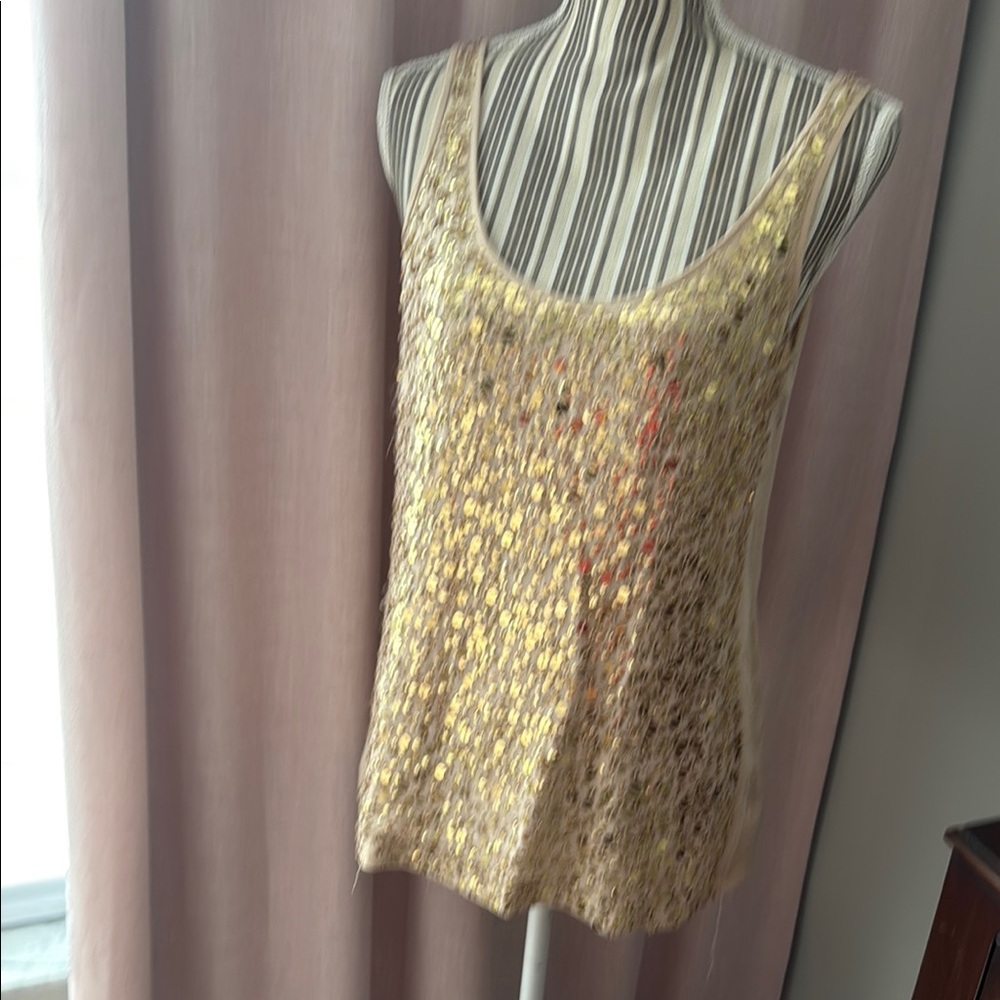 J. Crew Gold Sequin Tank Top
